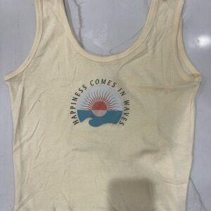 Cream Graphic Tank Top